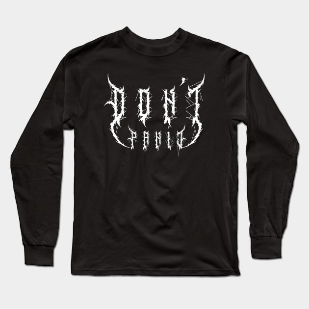 Don't Panic - Black Metal Long Sleeve T-Shirt by lomdor